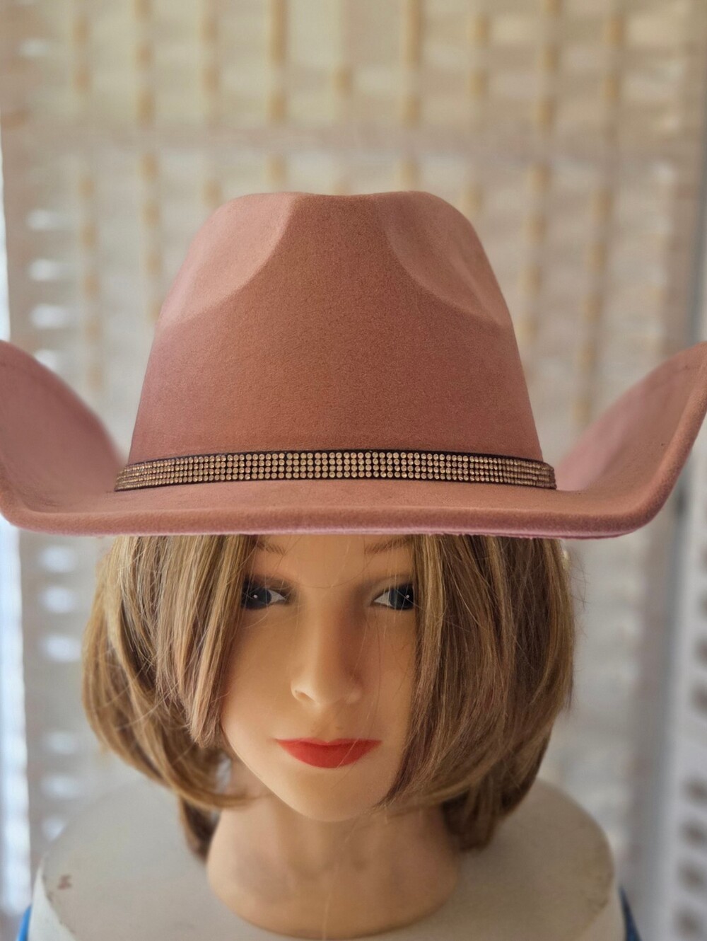TWIG & ARROW Dusty Rose RHINESTONE Bow Cowboy Hat - Picture 2 of 7